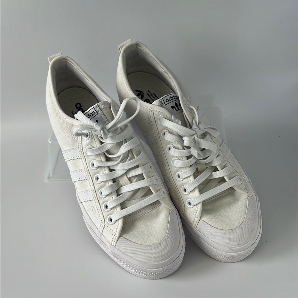Adidas Nizza Platform Women’s Off White Canvas Sneakers Classic Design - 11 - Picture 1 of 10